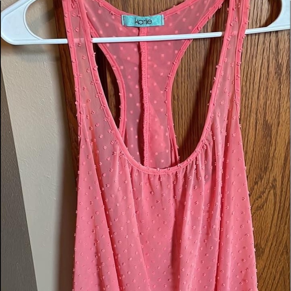 Flowy Karlie tank in pink/coral